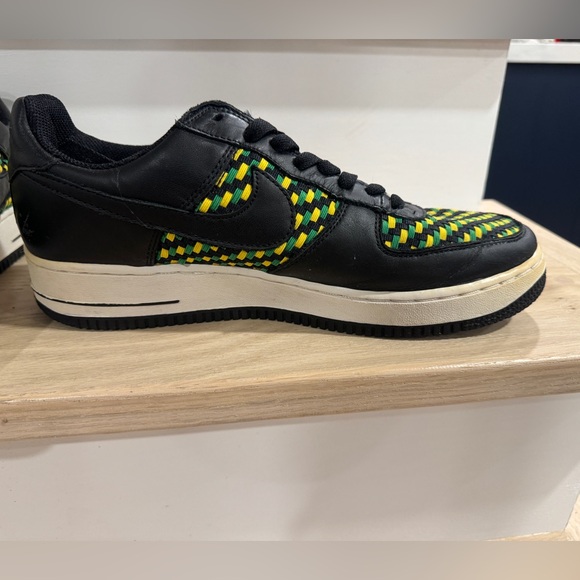 Nike Air Force 1 Low Premium Woven Black Green Yellow 2005 release Men’s Size 10 - Picture 2 of 13